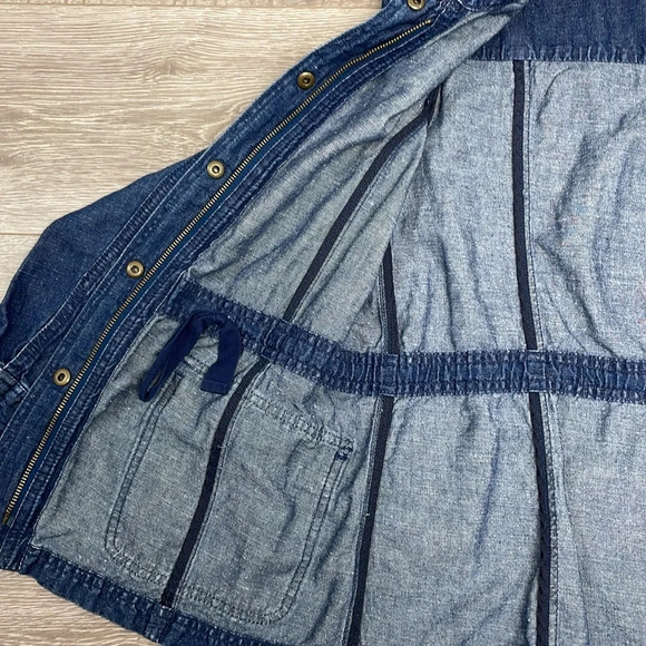 Talbots Denim Safari Utility Jacket Cotton Hemp S - Picture 12 of 16